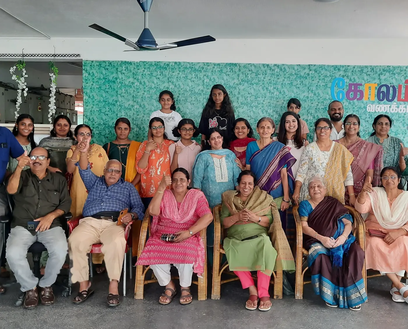 Family and friends gathered together at Kolam Gandhi serviced apartments